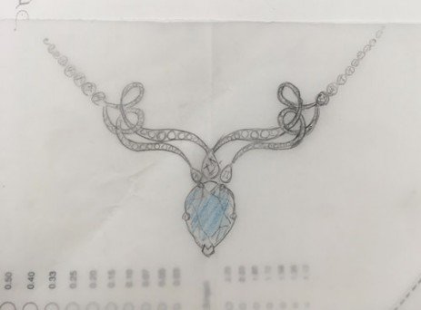collier con pietre preziose disegno di collana