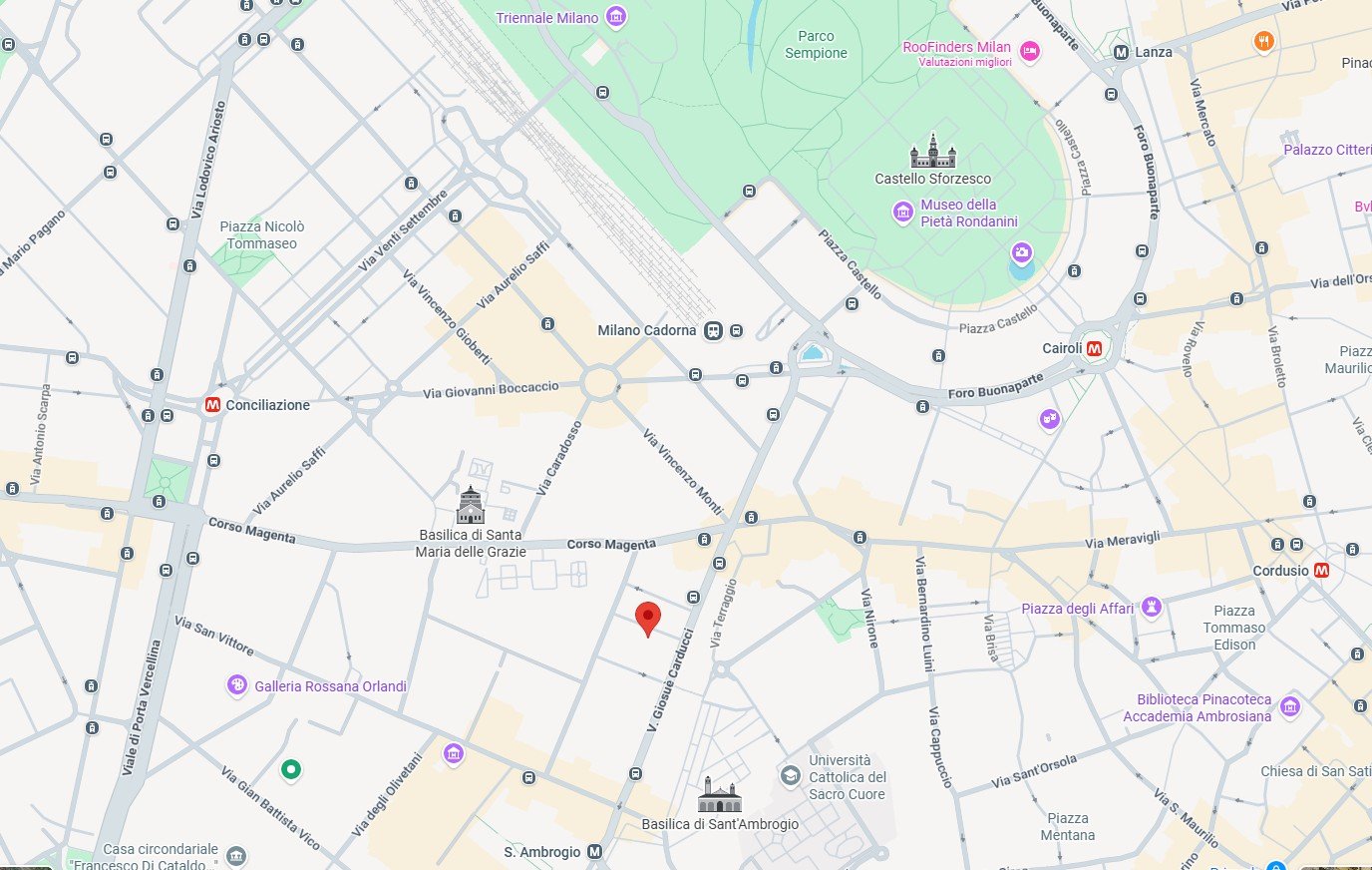 facciata sede o mappa stilizzata Milano